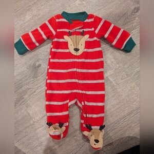 Reindeer 2 way zipper newborn onesie